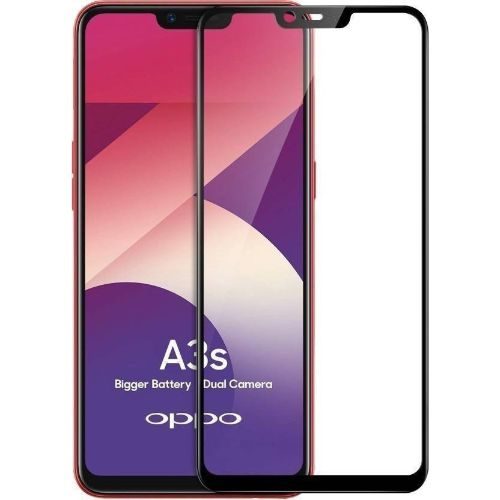 Oppo A3S Tempered Glass Black High Quality 1