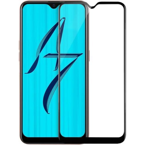 Oppo A7 Tempered Glass Black High Quality 1