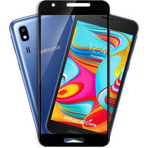 Samsung Galaxy A2 Core Tempered Glass Full Glue 6D Black Colour 1