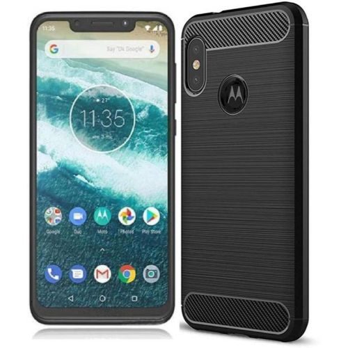 Motorola Moto One Power Back Soft Black Hybrid Cover Case Premium 1