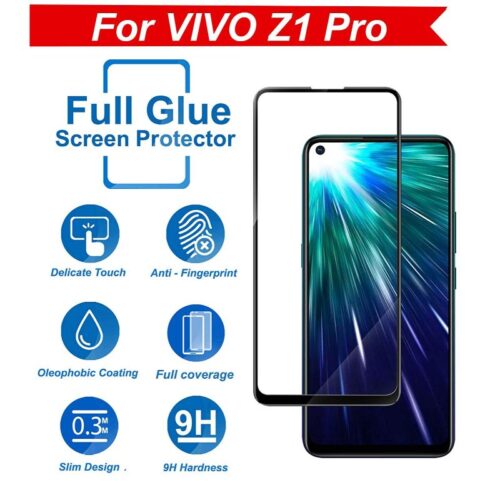 Vivo Z1 Pro Tempered Glass Screen Protector Full Glue Black 1