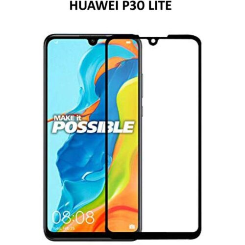 Tigerify Tempered Glass Screen Protector Full Glue 6D/11D Black For Huawei P30 Lite 1