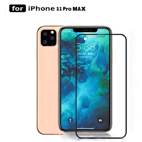 Tigerify Tempered Glass Screen Protector Full Glue 6D/11D Black For iPhone 11 Pro Max 1