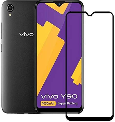 Tigerify Tempered Glass/Screen Protector for VIVO Y90 (Black Color) Edge To Edge Full Screen Coverage and Full Glue 1
