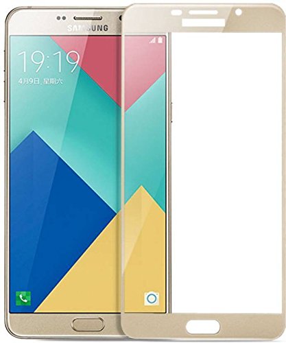 Tigerify Tempered Glass/Screen Protector for Samsung Galaxy A9 Pro (Gold Color) Edge To Edge Full Screen Coverage and Full Glue 1