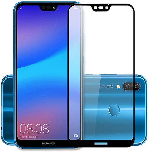 Tigerify Tempered Glass/Screen Protector Guard for Huawei P20 Lite (BLACK COLOR) Edge To Edge Full Screen 1