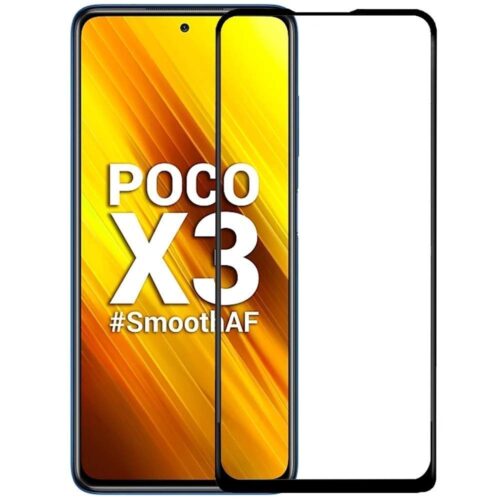Tigerify Tempered Glass/Screen Protector for Poco X3 (Black Color) Edge To Edge Full Screen Coverage and Full Glue 1