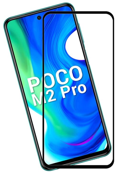 Tigerify Tempered Glass/Screen Protector for Poco M2 Pro (Black Color) Edge To Edge Full Screen Coverage and Full Glue 1