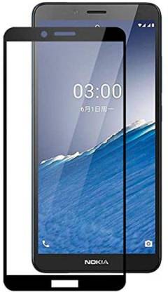 Tigerify Tempered Glass/Screen Protector Guard for Nokia C3 (Black Colour) Edge To Edge Full Screen 1