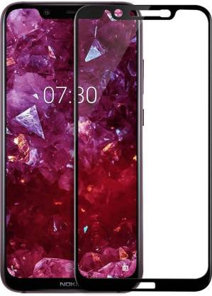 Tigerify Tempered Glass/Screen Protector Guard for Nokia 7.1 Plus / Nokia 8.1 (BLACK COLOR) Edge To Edge Full Screen 1