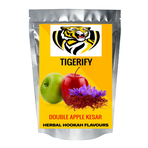 TIGERIFY Premium Quality Shisha Hookah Herbal KESAR ZAFRAAN WITH DOUBLE APPLE Flavour 50grams 1