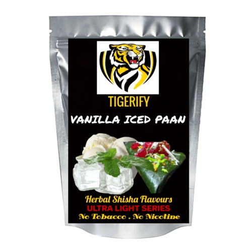 TIGERIFY Ultra Light Shisha Hookah Herbal VANILLA ICED PAAN Flavour 50grams