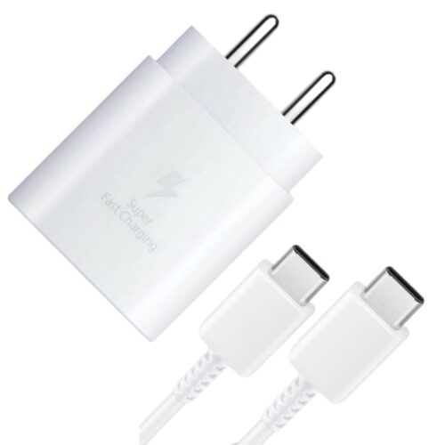 45W Type-C Super Fast 2.0 Charger with Adaptor & Cable, USB C to C Port Wall Charging Compatible with Samsung Galaxy S24 Ultra/S24/S23 ultra/S23/S23/Z fold/Z Flip/6/5/4, White